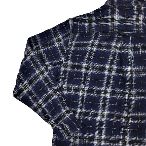 Woolrich Thick Cotton Button Down Shirt Shacket Blue Plaid Men's XL - Picture 11 of 15
